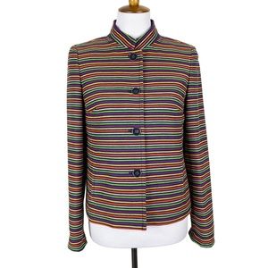 Talbots Blazer Rainbow Striped Womens Sz. 2 Long Sleeves